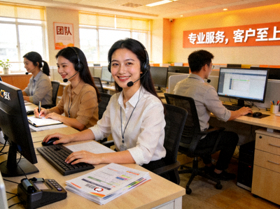 C7娱乐专业客服团队工作场景，团队成员正在友好地为客户提供支持